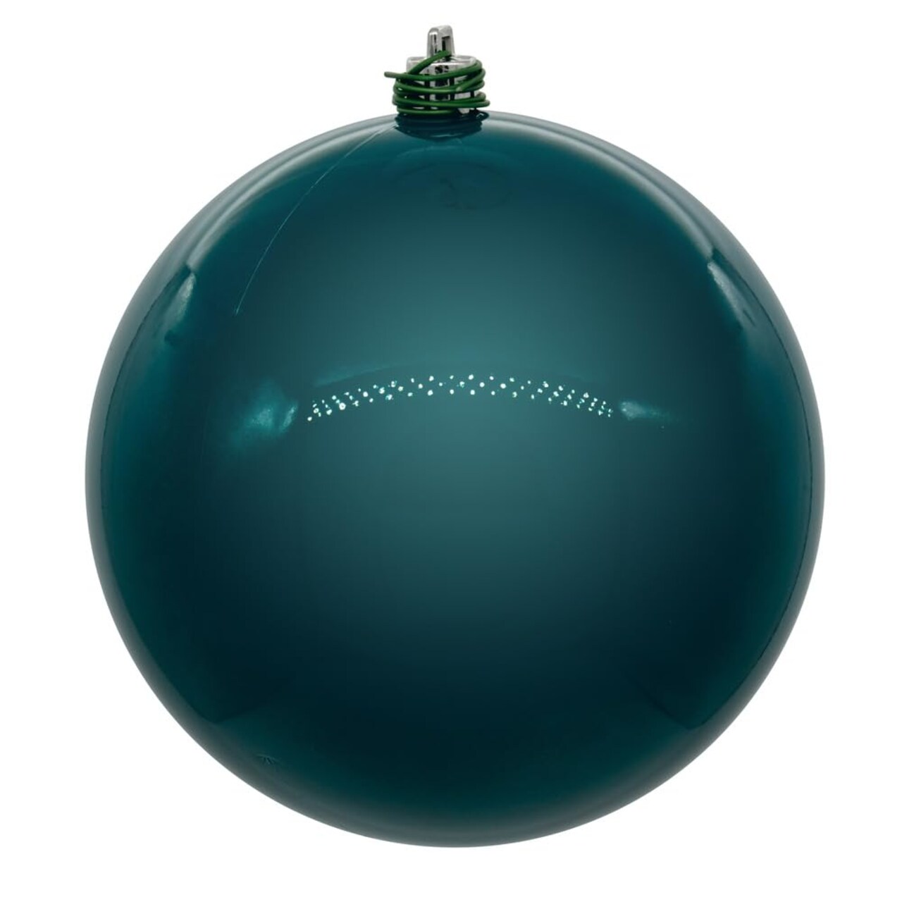 Vickerman 4" Dark Teal Pearl UV Drilled Ball Ornament 6 per bag.